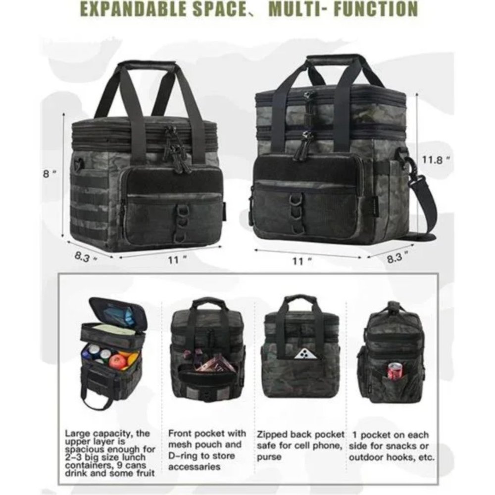 Tactical Lunch Box for Men, Double Deck Expandable Lunch Bag, Large Leakproof - Picture 4 of 8